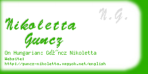 nikoletta guncz business card